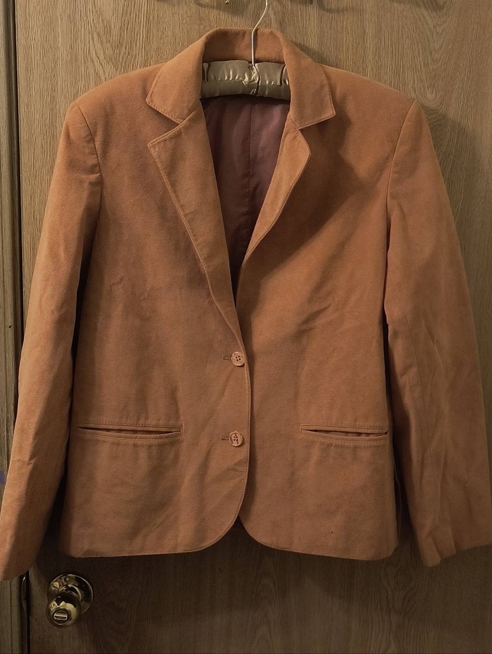 Vtg Samuel Robert by Peter Hatsi Androu Ultrasuede Blazer Camel Tan Size 14 - Picture 8 of 8
